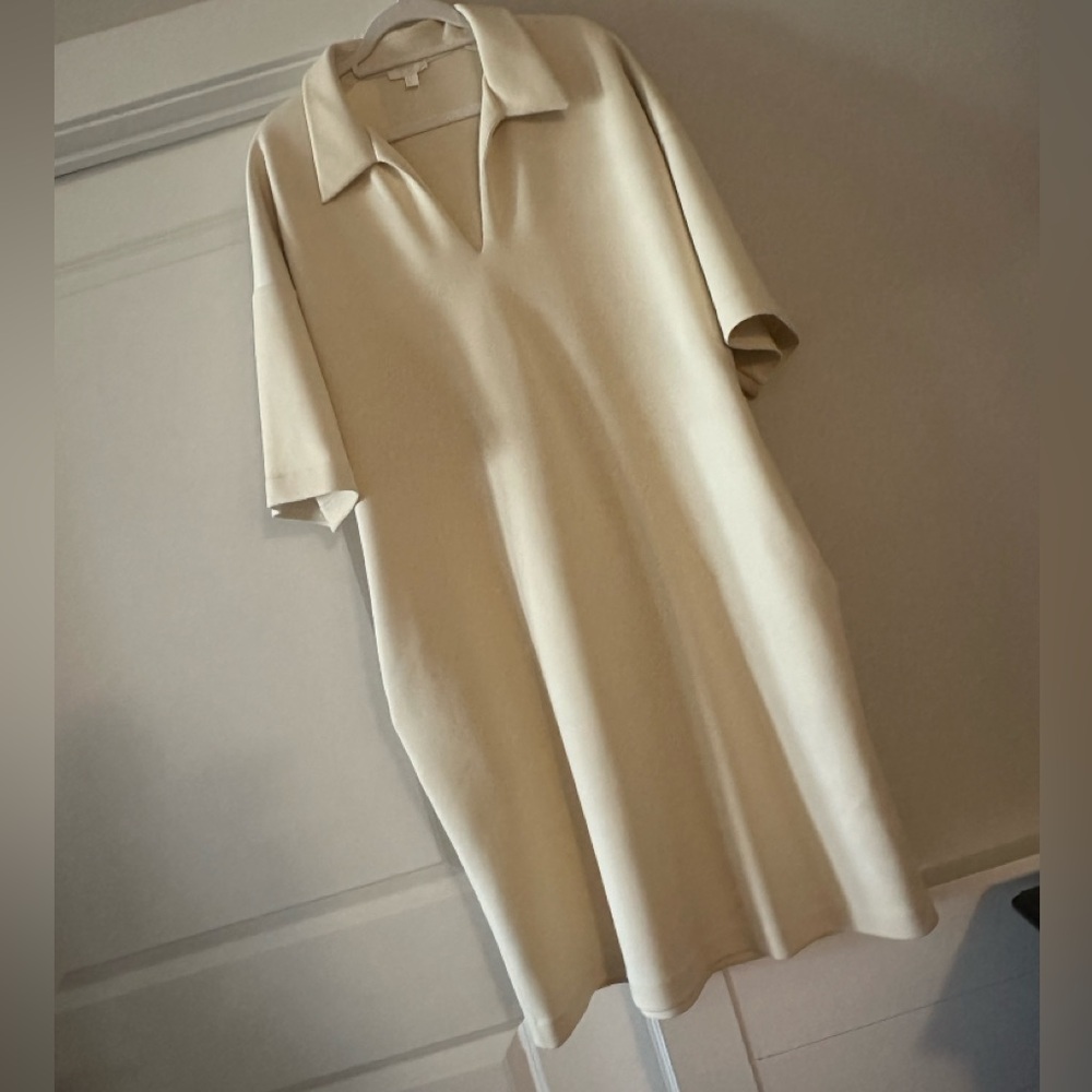 COS Beige Short Sleeve Polo Dress